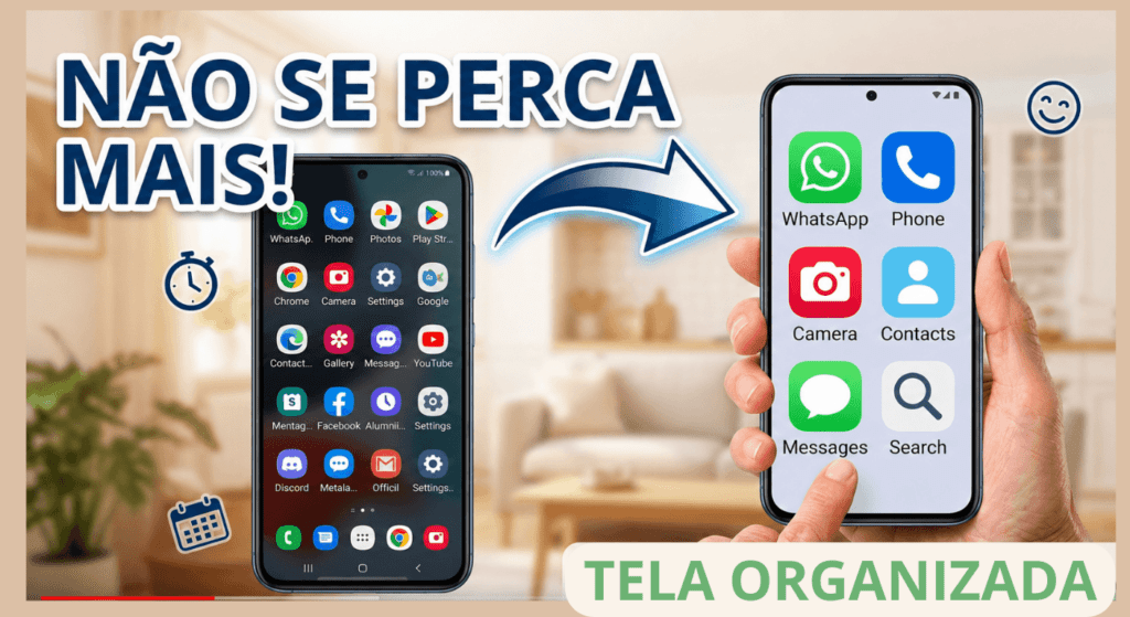 COMO ORGANIZAR A TELA INICIAL DO ANDROID PARA O IDOSO NÃO SE PERDE